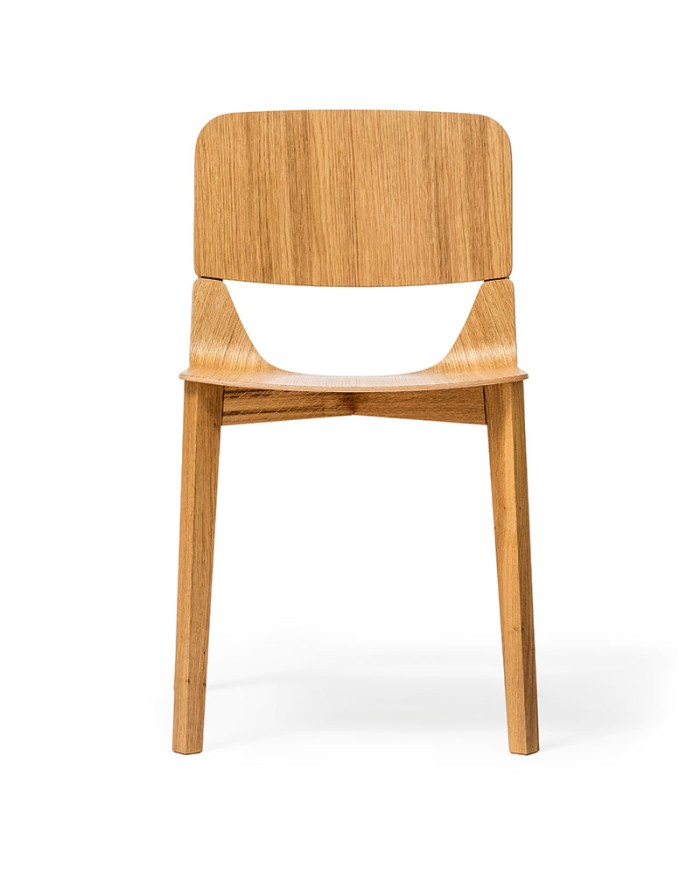 Silla TON Leaf Roble de madera para hostelería y espacios interiores