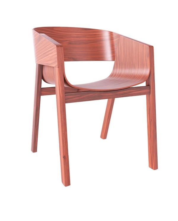 Sillón TON Merano Nogal de diseño contemporáneo para interiores