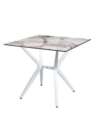 Mesa Alaska de acero y compacto de 80x80 para restaurantes y cafeterías