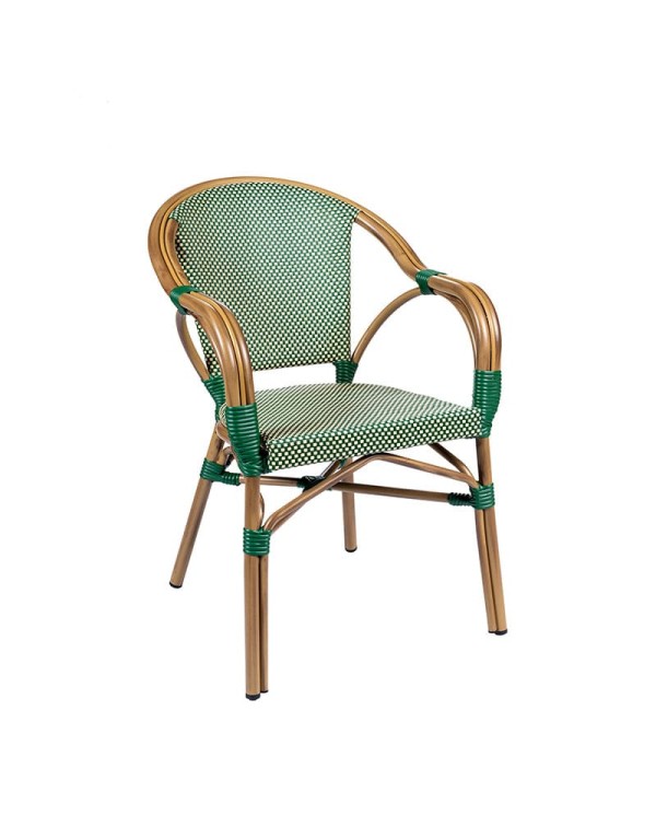 Sillón BIARRIZ curvado en aluminio y textilene ZC11