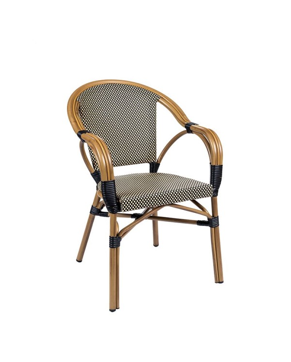 Sillón BIARRIZ curvado en aluminio y textilene ZC11