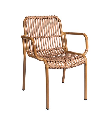 Sillón Brunch de aluminio y cuerda para restaurantes, cafeterías, terrazas y espacios de hostelería