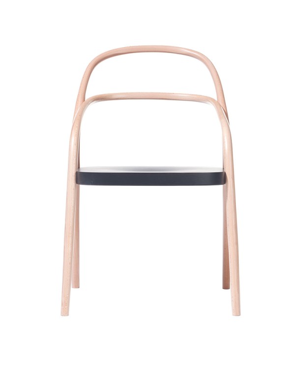 Silla TON 2 de haya con estructura de madera curvada