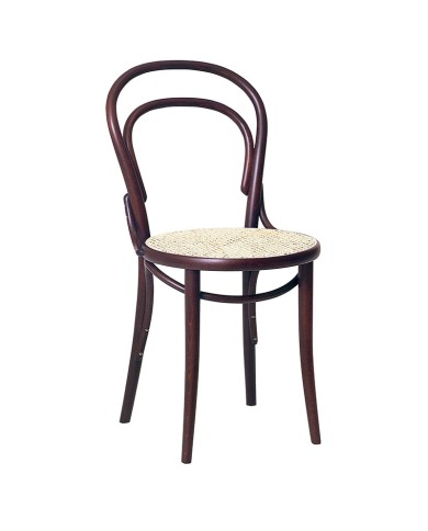 Silla TON 14 de madera de haya con asiento de mimbre