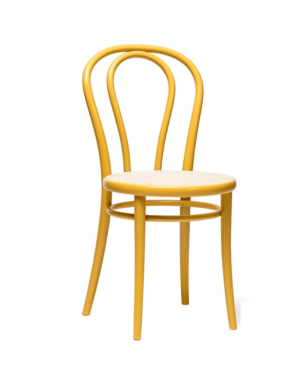 Silla TON 18 de madera de haya con asiento de mimbre
