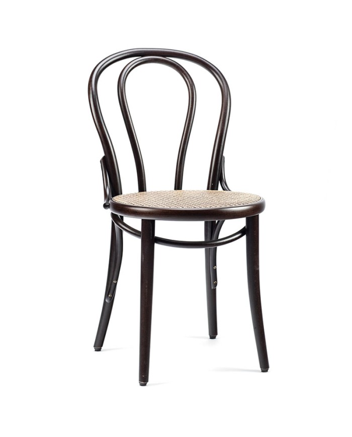 Silla 18 TON 315 018 de madera de haya y mimbre para hostelería y hogar