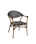Sillón Caledonia de aluminio y textilene para restaurantes, cafeterías, terrazas y espacios de hostelería