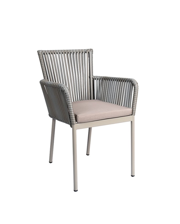 Sillón Formentera de médula con cojín en asiento ZC84