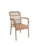 Sillón Madeira de aluminio y médula para hostelería, terrazas y espacios exteriores
