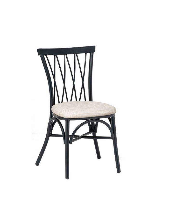 Silla Monet en aluminio tapizada para hogar y hostelería ZF16