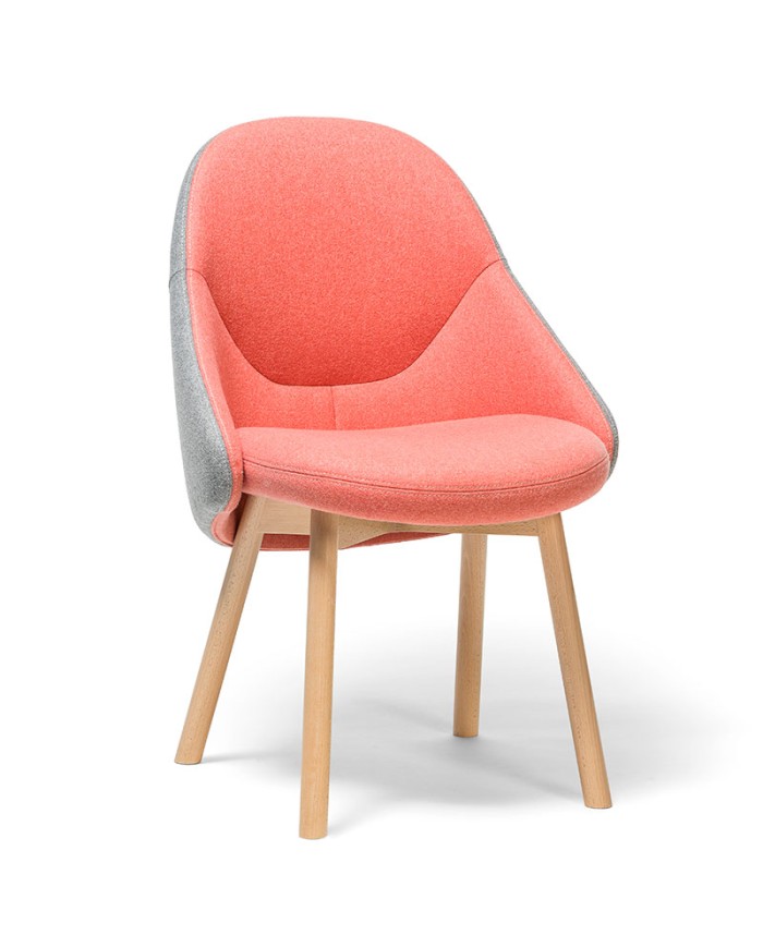 Silla Albu TON tapizada de madera