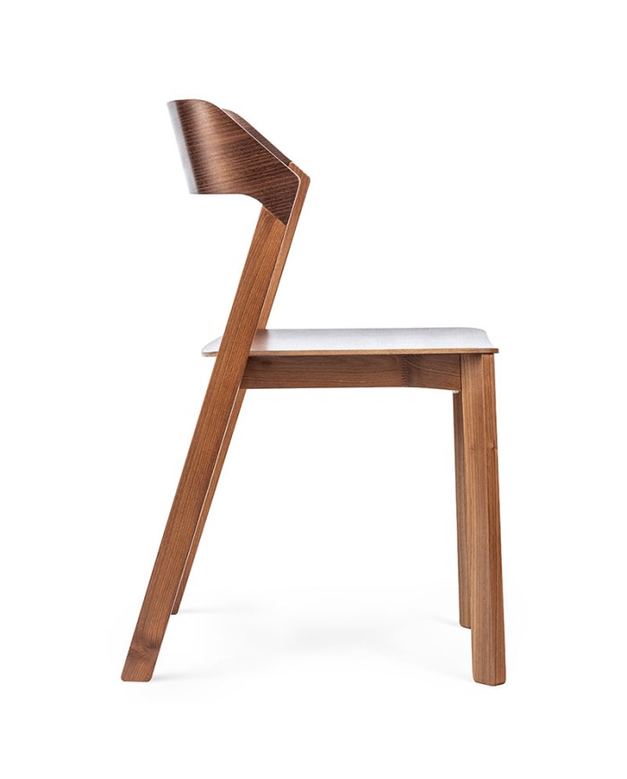 Silla Merano TON de madera de nogal para hostelería y hogar.