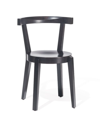 Silla Punton TON de madera de haya con asiento de madera para hostelería.