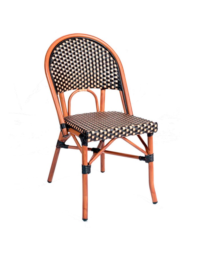Silla Bistrot aluminio y médula para terraza ZC30