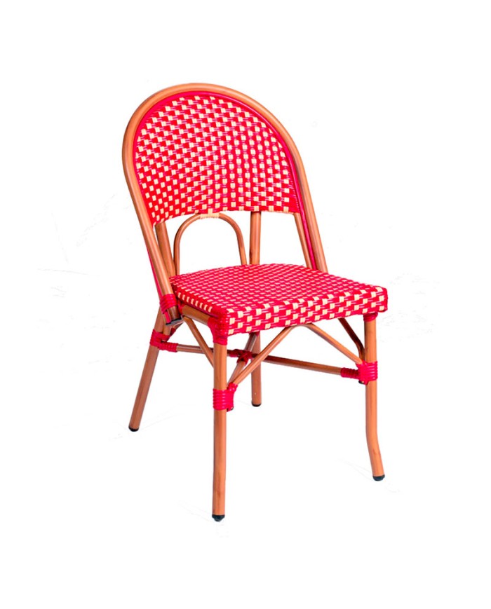 Silla Bistrot aluminio y médula para terraza ZC30