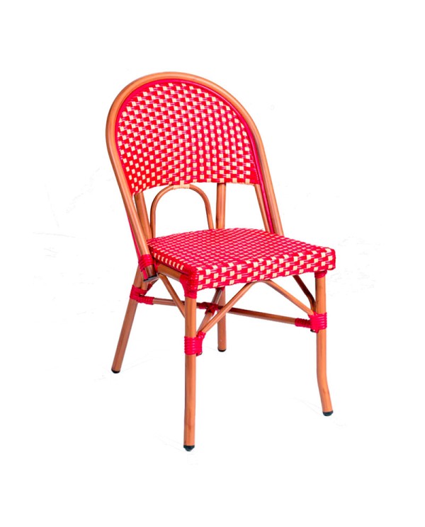 Silla Bistrot aluminio y médula para terraza ZC30