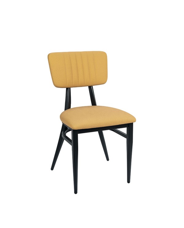 Silla Montana de metal y tapizado para hostelería en bares, cafeterías y restaurantes.