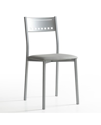 Silla Aloha Bailén-BHF con estructura metálica y asiento tapizado para cocina.