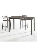 Mesa Celeste Bailén-BHF de metal y porcelánico. Extensible y altura de 90 cm para cocina.