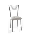 Silla Marta Bailén-BHF con estructura metálica, asiento tapizado y respaldo de varillas para cocina.