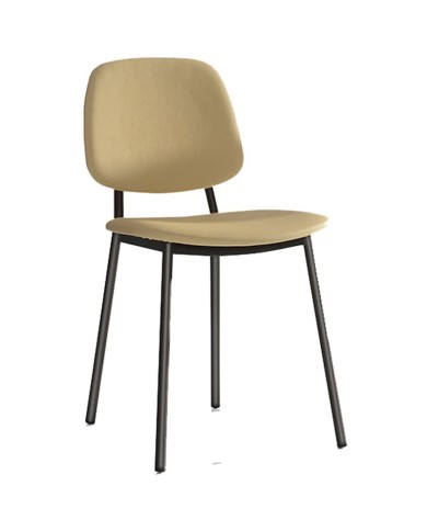 Silla Niza Bailén-BHF de estructura metálica con asiento y respaldo tapizados para cocina, salón y comedor.