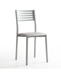 Silla Formentera Bailén-BHF metálica con asiento tapizado para cocina.