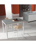 Mesa Leo Fija Bailén-BHF de 90 cm de altura con estructura en metal y encimera de porcelánico para cocina