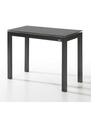 Mesa Lugano Bailén-BHF extensible. Estructura metálica con sobre porcelánico para cocina.
