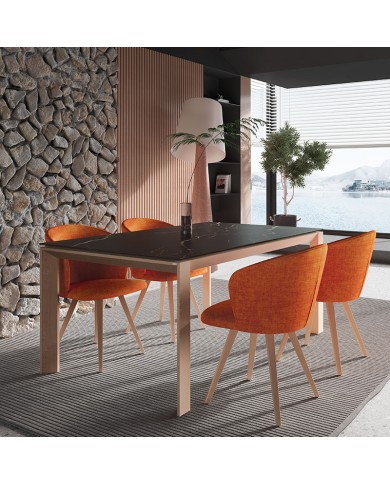 Mesa Neo Bailen-BHF madera con porcelánico para cocina y comedor