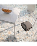 Mesa Tesa Bailén-BHF extensible con patas blancas y sobre porcelánico para cocina